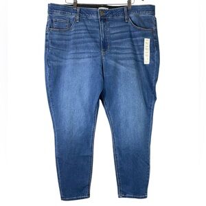 NWT Ava & Viv High Rise Skinny Medium Wash Blue Denim Jeans Size 24W